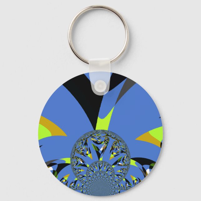 Cool Arches with Fractal Spheres Art Design Key Ring (Front)
