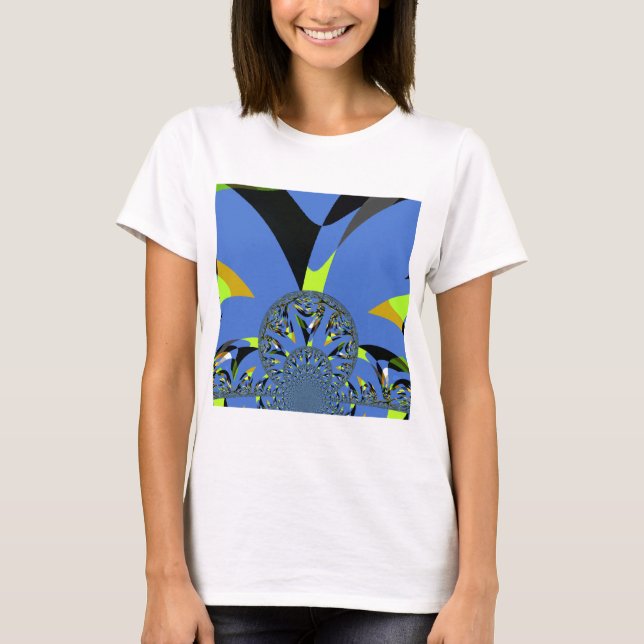 Cool Arches with Fractal Spheres Art Design T-Shirt (Front)