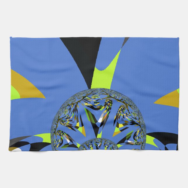 Cool Arches with Fractal Spheres Art Design Tea Towel (Horizontal)