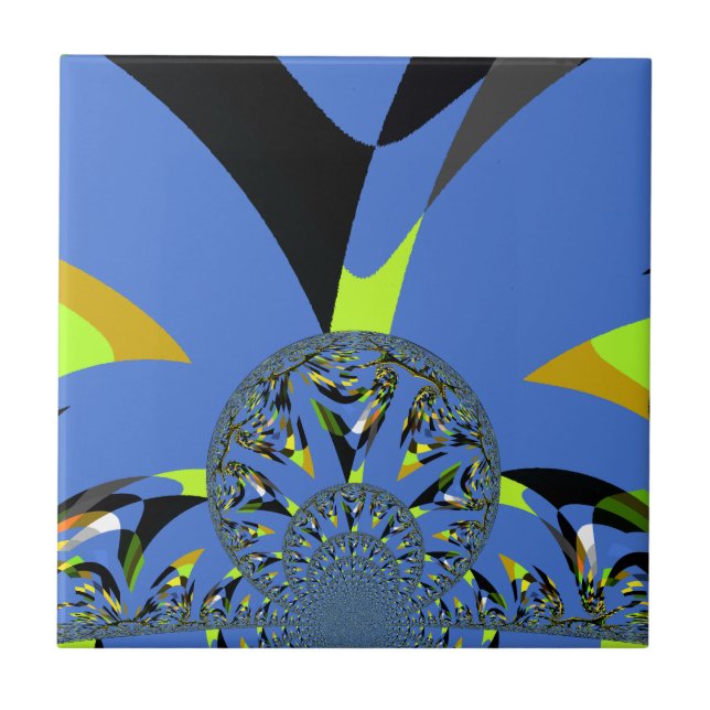 Cool Arches with Fractal Spheres Art Design Tile (Front)