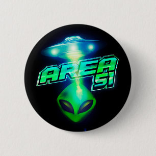 Cool Area 51 Alien Spaceship 6 Cm Round Badge