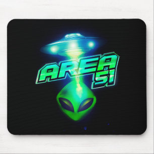 Cool Area 51 Alien Spaceship Mouse Pad