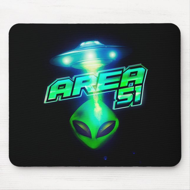 Cool Area 51 Alien Spaceship Mouse Pad (Front)