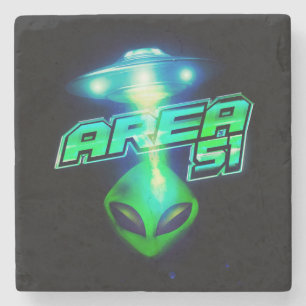 Cool Area 51 Alien Spaceship Stone Coaster