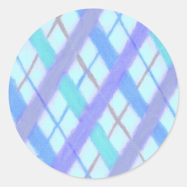 Cool Argyle Classic Round Sticker (Front)