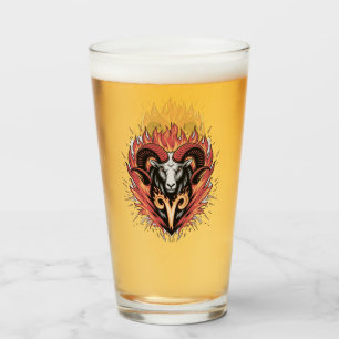 Cool Aries on fire Zodiac Astology design Glass