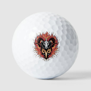 Cool Aries on fire Zodiac Astology design Golf Balls