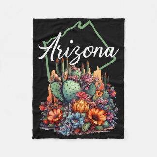 Cool Arizona Blooming Flowers Cactus Outdoor Hikin Fleece Blanket