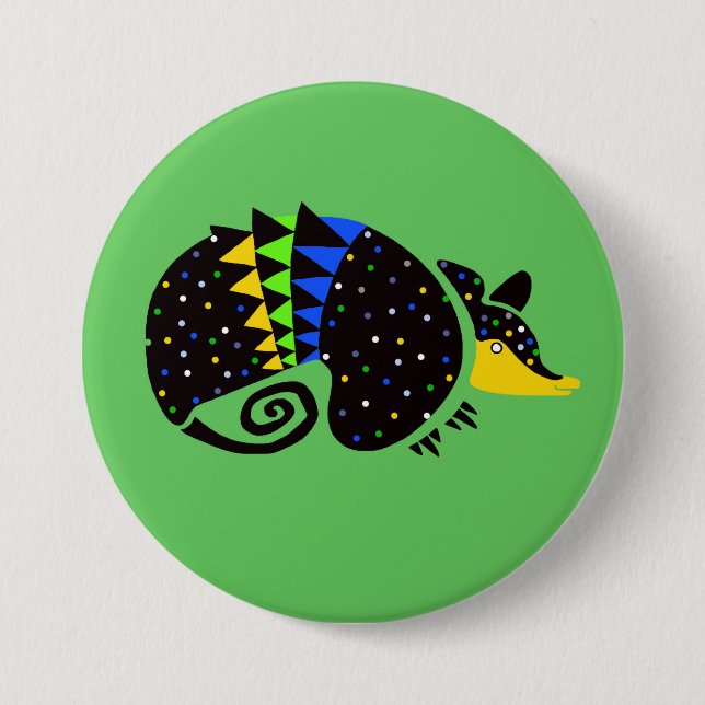 Cool  ARMADILLO- Endangered animal graphic 7.5 Cm Round Badge (Front)