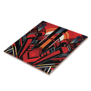 Cool art deco style ceramic tile