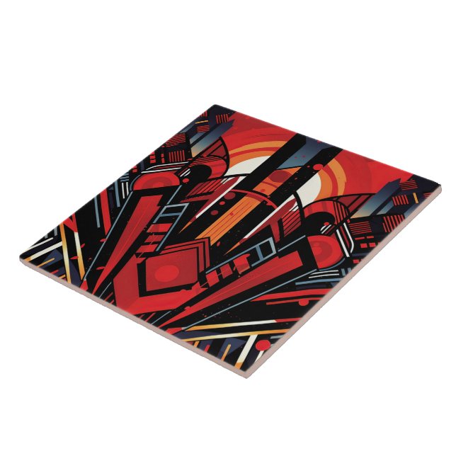 Cool art deco style  ceramic tile (Side)