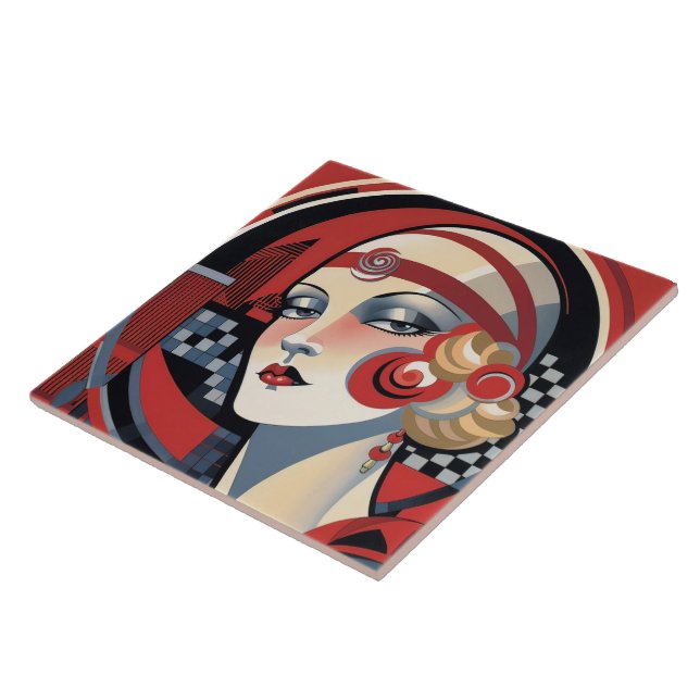 Cool art deco style  ceramic tile (Side)