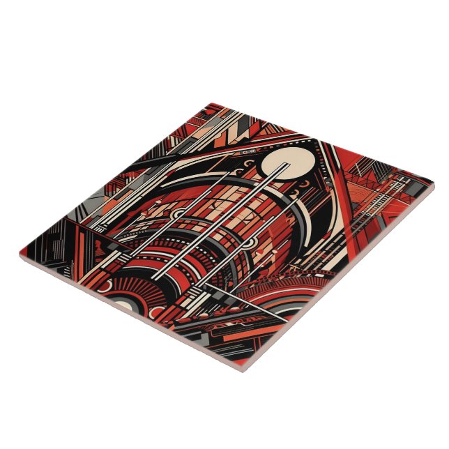 Cool art deco style  ceramic tile (Side)