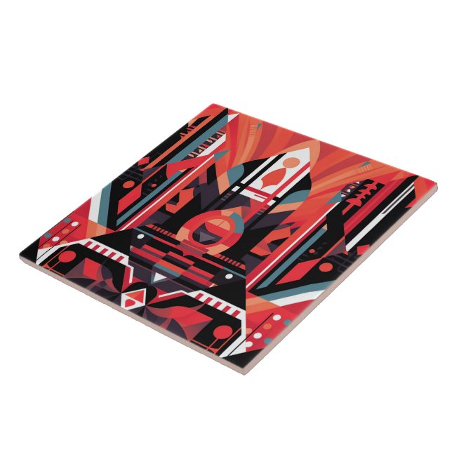 Cool art deco style  ceramic tile (Side)