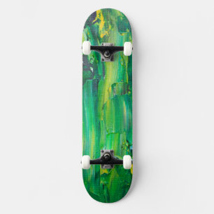 Cool Art Green Painted Skateboard