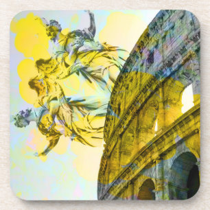 Cool art of Rome elements in trendy way Coaster