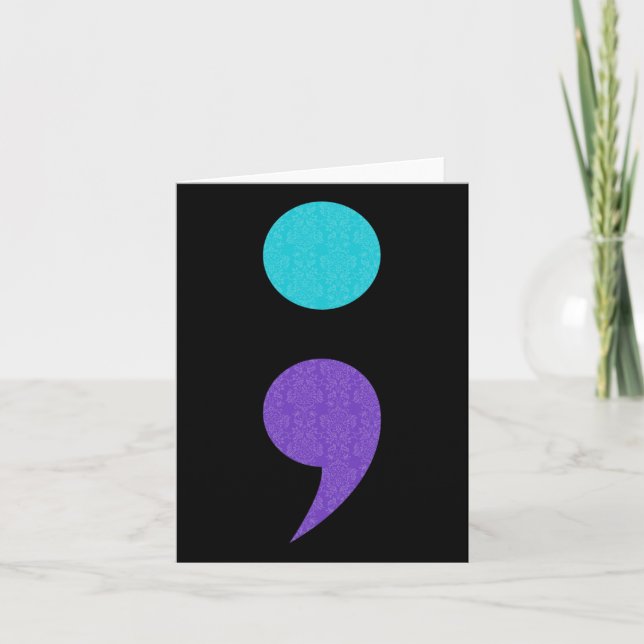 Cool Art Of Semicolon Sign For Suicide Prevention  Card (Front)