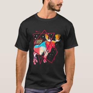 Cool Artistic Moose Cow Alces Elk Deer T-Shirt
