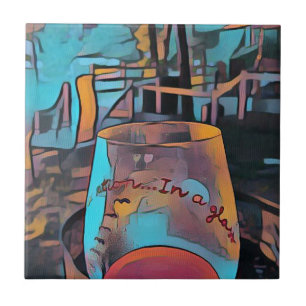 Cool Artistic Wine Glass Ceramic Tile