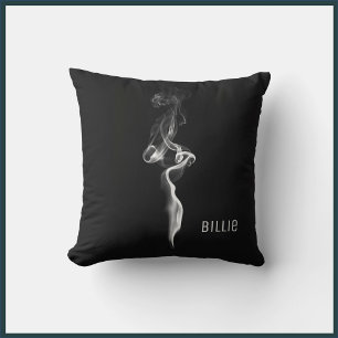 Cool Artsy Modern Black and Grey Smoke Cushion