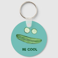 Cool as a Cucumber "BE COOL" Funny Watercolor Face