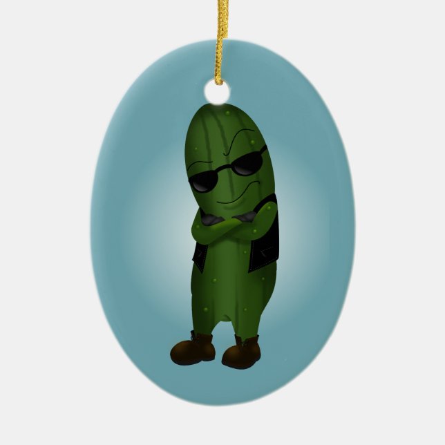 Cool As A Cucumber Ceramic Tree Decoration (Front)