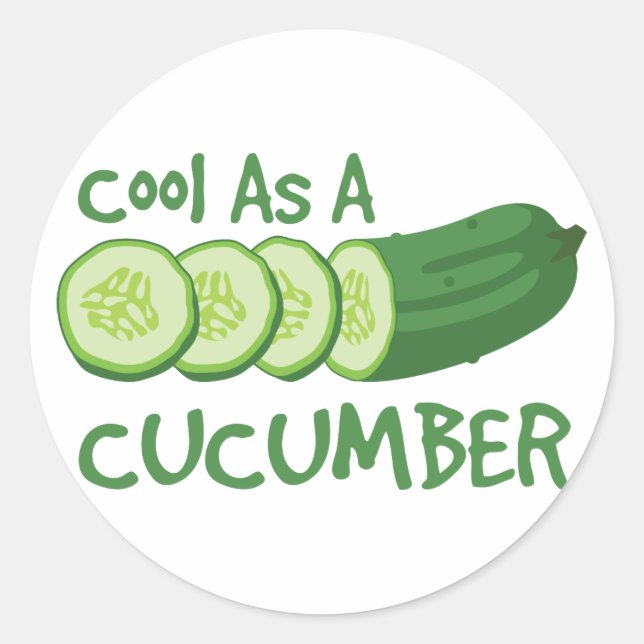 Cool As A Cucumber Classic Round Sticker (Front)