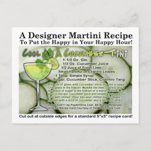 Cool As A Cucumber Martini Recipe Postcard