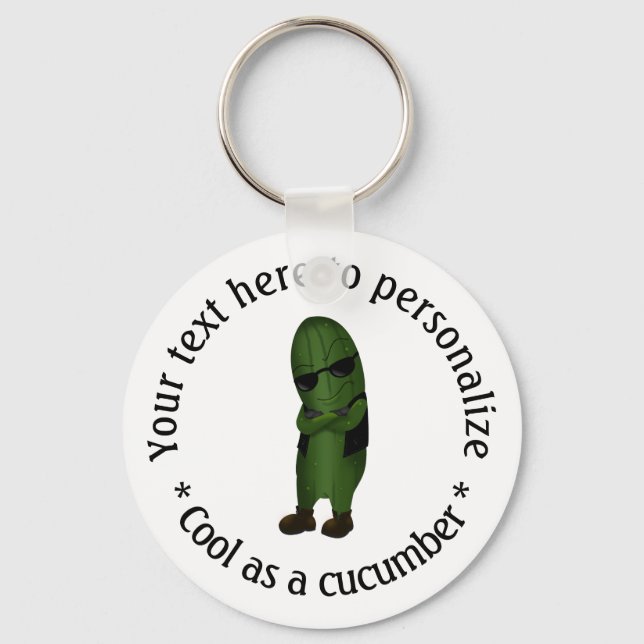 Cool As A Cucumber Personalised Key Ring (Front)