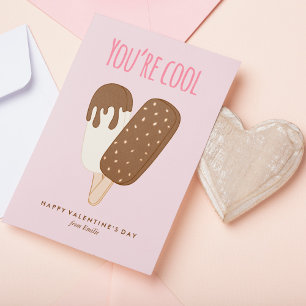 Cool As Ice Cream Kids Classroom Valentines Card
