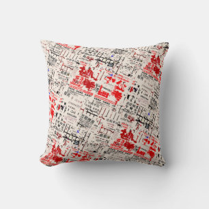 Cool Asian Torn Peeled Billboard Wall Cushion