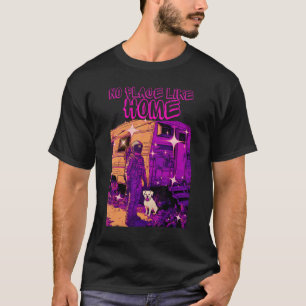 Cool Astronaut & Dog No Place Like Home Space Grap T-Shirt