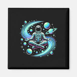 Cool Astronaut Meditating In Space Yoga Meditation Magnet