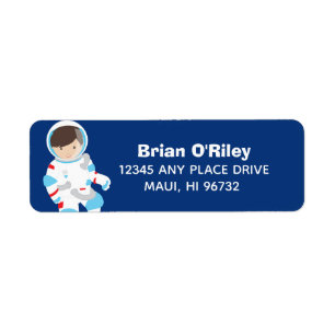 Cool Astronaut Outer Space Kids Return Address Label
