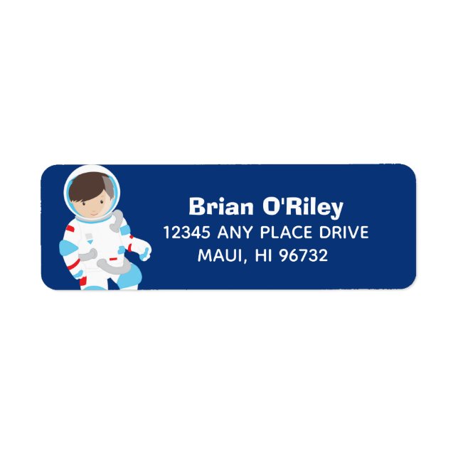 Cool Astronaut Outer Space Kids Return Address Label (Front)
