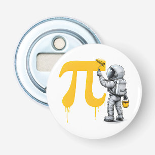 Cool Astronaut Painting Pi Symbol Pi Day Bottle Opener