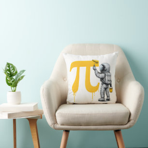Cool Astronaut Painting Pi Symbol Pi Day  Cushion
