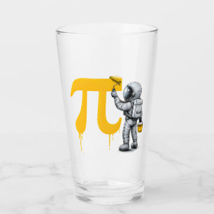 Cool Astronaut Painting Pi Symbol Pi Day Glass