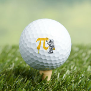 Cool Astronaut Painting Pi Symbol Pi Day Golf Balls