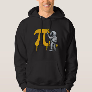 Cool Astronaut Painting Pi Symbol Pi Day  Hoodie