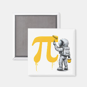 Cool Astronaut Painting Pi Symbol Pi Day  Magnet