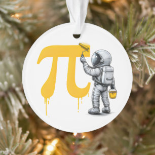 Cool Astronaut Painting Pi Symbol Pi Day Ornament