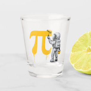 Cool Astronaut Painting Pi Symbol Pi Day Shot Glass