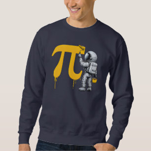 Cool Astronaut Painting Pi Symbol Pi Day Sweatshirt