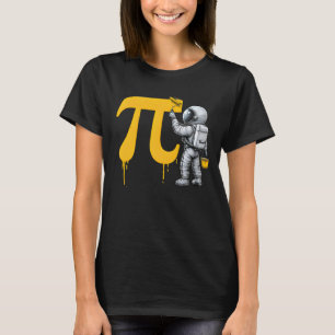 Cool Astronaut Painting Pi Symbol Pi Day T-Shirt