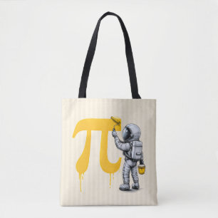 Cool Astronaut Painting Pi Symbol Pi Day Tote Bag
