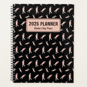 Cool Astronauts Floating In Space Custom Planner