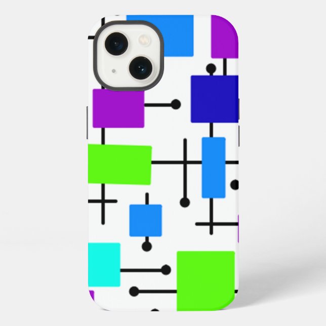 Cool Atomic Rectangles iPhone Case (Back)