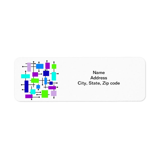 Cool Atomic Rectangles Return Address Label (Front)
