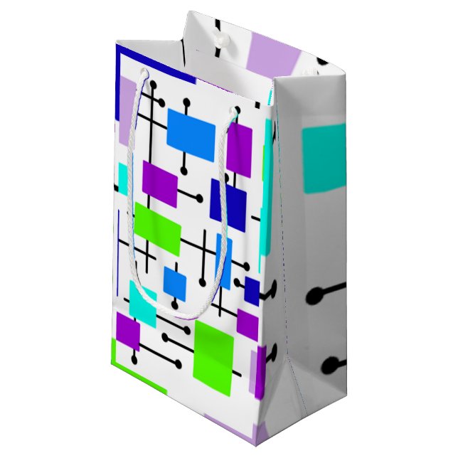 Cool Atomic Rectangles Small Gift Bag (Front Angled)